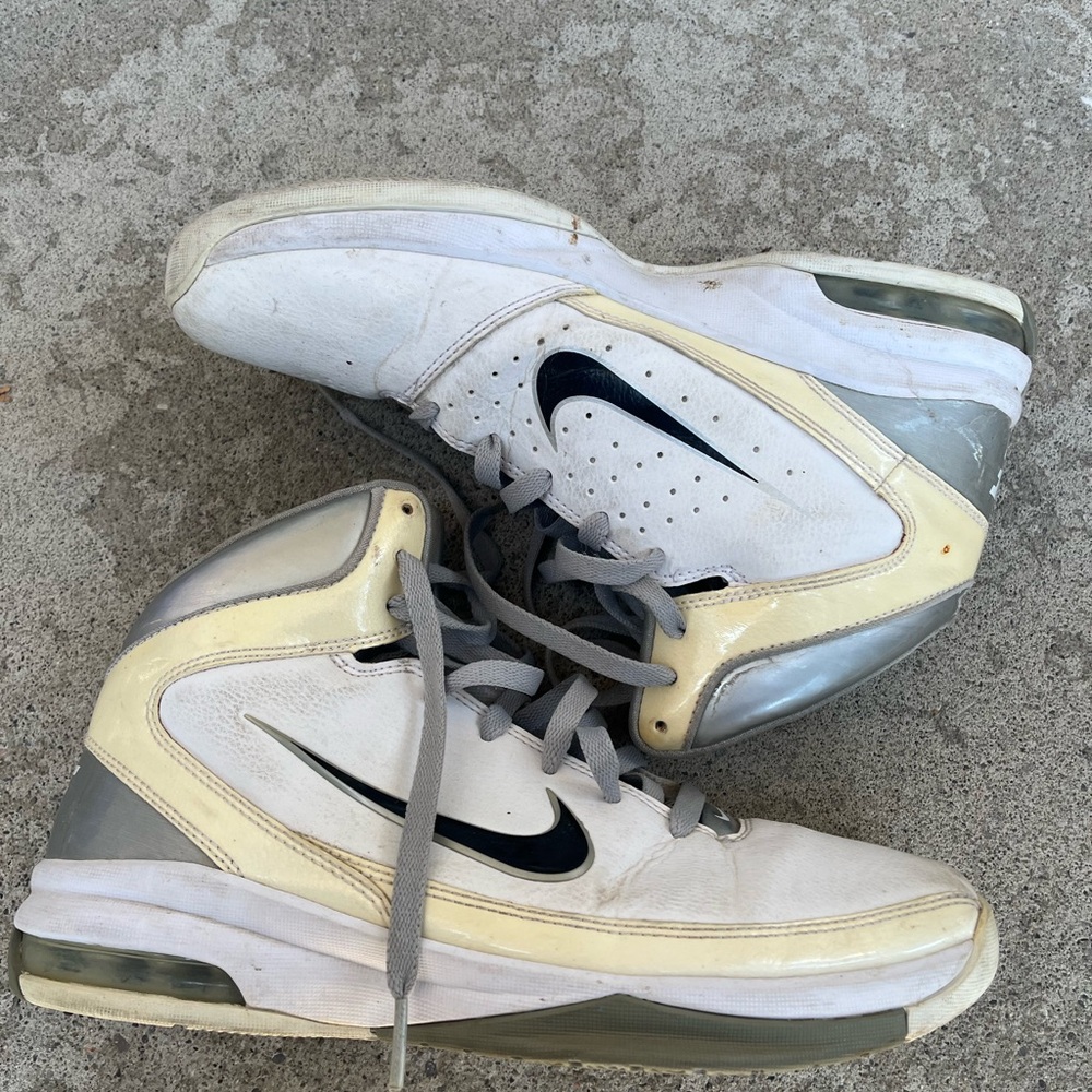 Nike Men's White/Silver High-Top Basketball Shoes